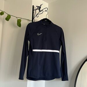 Nike Navy Half-Zip Pullover with White Waist Stripe